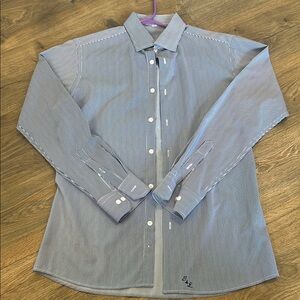 State & Liberty Men’s blue striped dress shirt